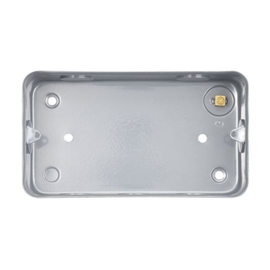 Saxby Metal Clad 2G Surface Metal Box With KoS in Silver Effect Paint