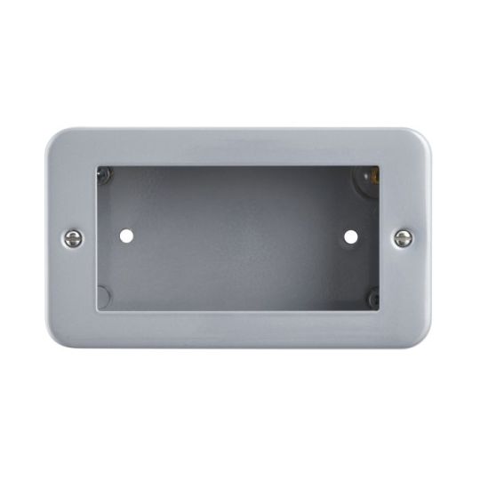 Saxby Metal Clad 4G Modular Faceplate (4 Modules) in Silver Effect Paint