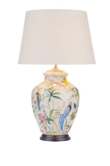 Dar Mimosa Table Lamp Floral/Bird Print Base Only