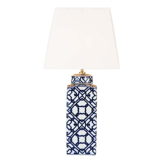 Dar Mystic Table Lamp Blue And White Base Only