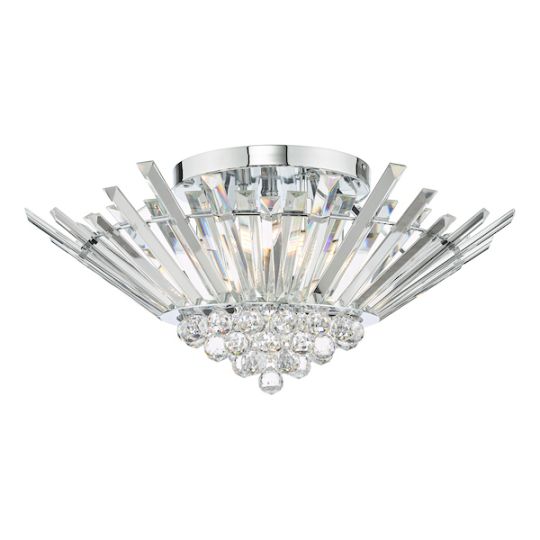 Dar Nimbus 5 Light Flush Polished Chrome Crystal
