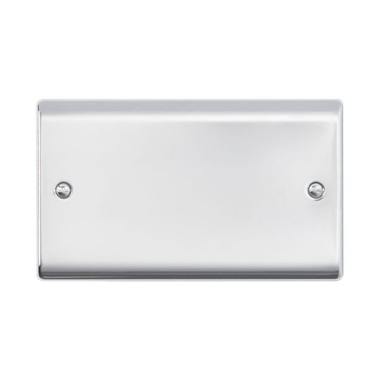 Saxby Raised Screwed 2G Blanking Plate - Polished Chrome in Chrome Effect Plate