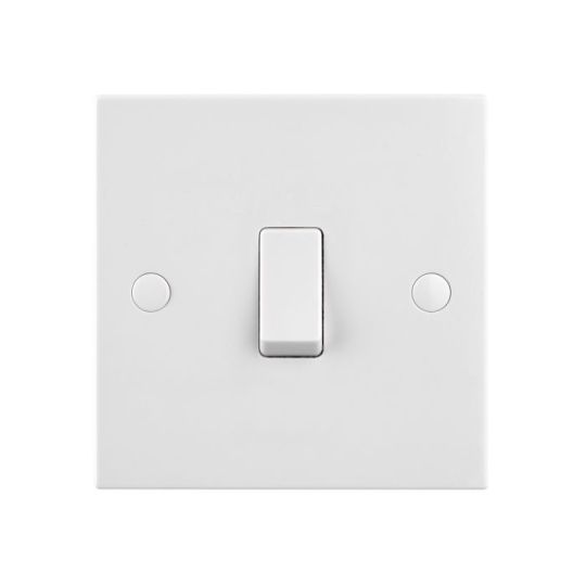 Saxby Square Edge 10Ax 1G 2-Way Switch in White