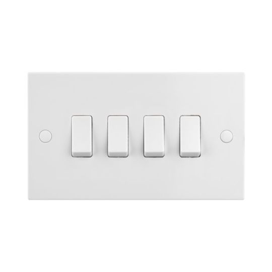 Saxby Square Edge 10Ax 4G 2-Way Switch in White