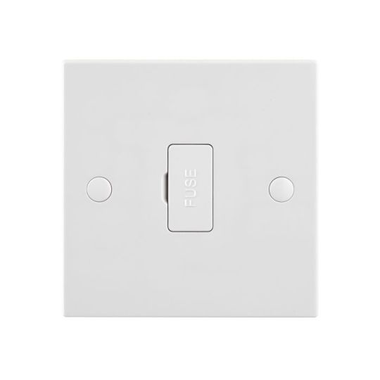 Saxby Square Edge 13A Unswitched Fused Spur Unit in White