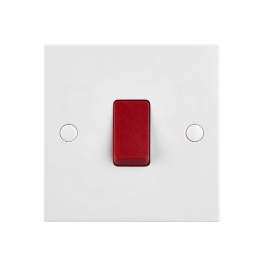 Saxby Square Edge 45A 1G Dp Switch in White