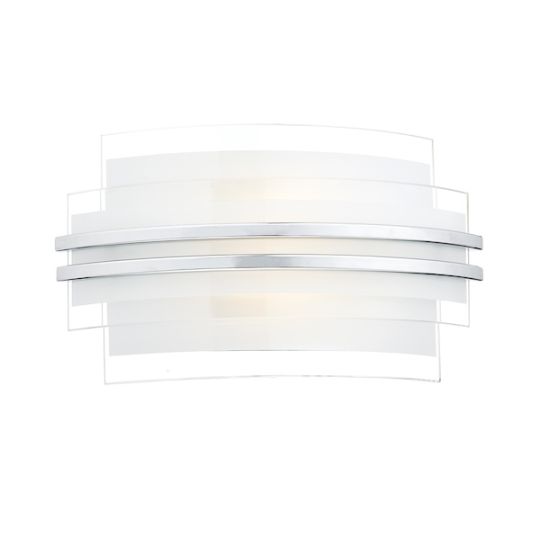 Dar Sector Small Wall Light Frosted Glass Polished Chrome LED