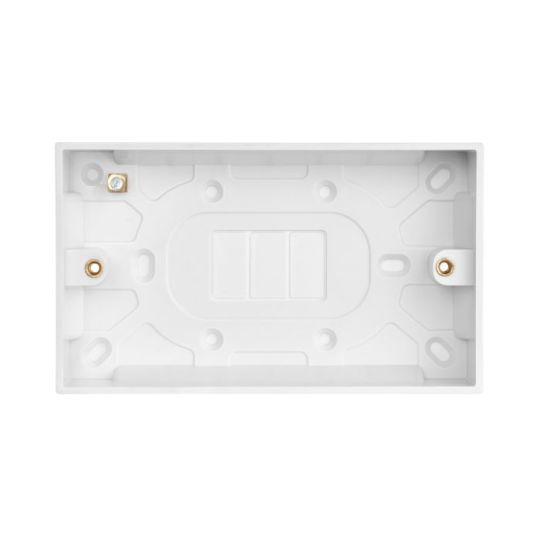 Saxby Square Edge Double 25Mm Pattress Box in White