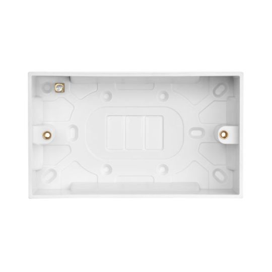 Saxby Square Edge Double 35Mm Pattress Box in White
