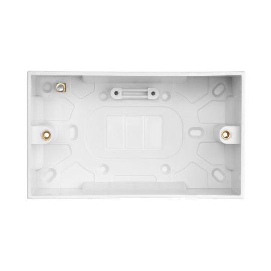 Saxby Square Edge Double 47Mm Pattress Box in White