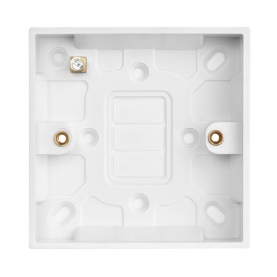 Saxby Square Edge Single 16Mm Pattress Box in White
