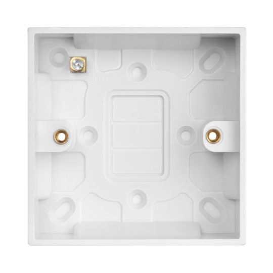 Saxby Square Edge Single 25Mm Pattress Box in White