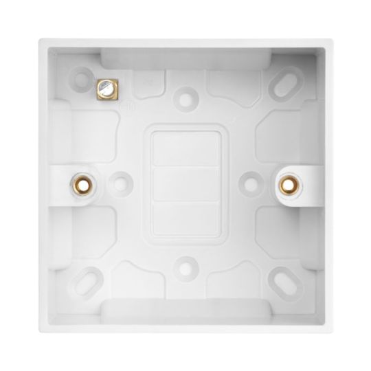 Saxby Square Edge Single 35Mm Pattress Box in White