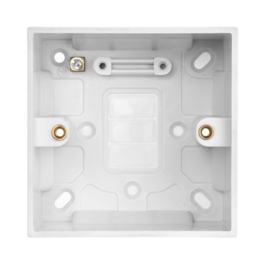 Saxby Square Edge Single 47Mm Pattress Box in White