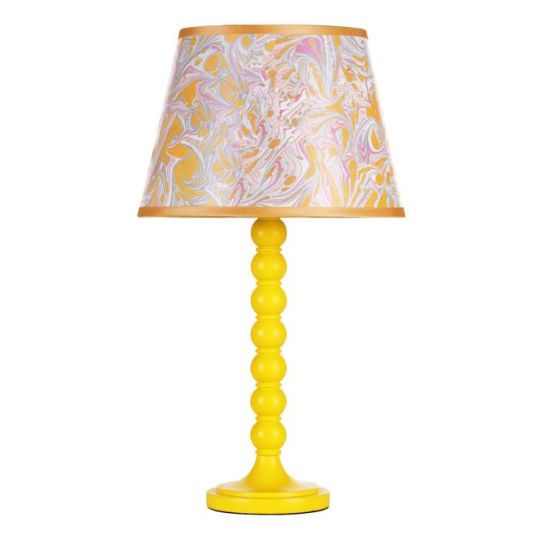 Dar Spool Table Lamp Gloss Yellow Base Only