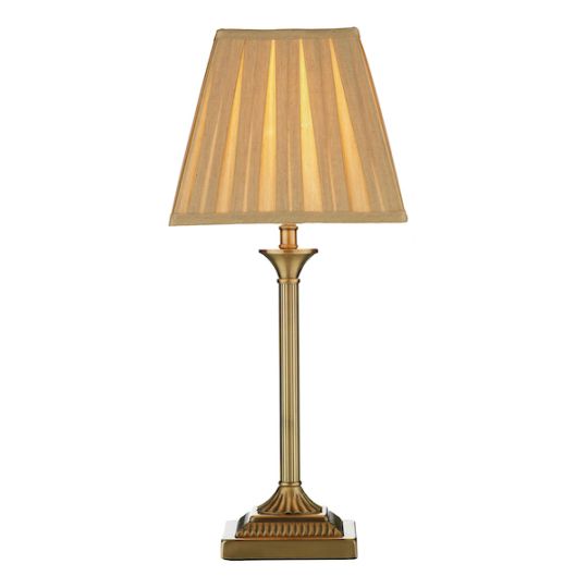 Dar Taylor Table Lamp Antique Brass With Shade