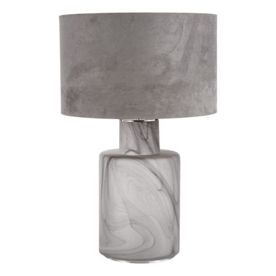 Dar Wanda Table Lamp Smoked Glass With Shade