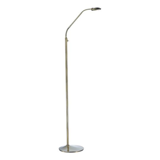 Dar Wellington Task Floor Lamp Antique Brass LED