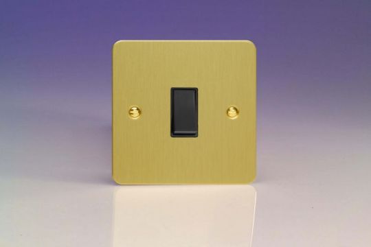 Varilight Brushed Brass 1-Gang 10A Retractive Switch