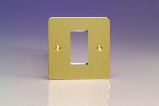 Varilight Brushed Brass DataGrid Plate (1 Grid Space)
