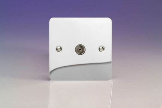 Varilight Polished Chrome 1-Gang TV Socket, Co-Axial