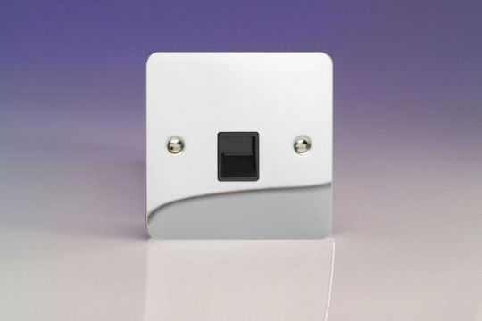 VARILIGHT Lighting - 1 GANG (SINGLE), TELEPHONE SLAVE SOCKET ULTRA FLAT POLISHED CHROME - XFCTSB