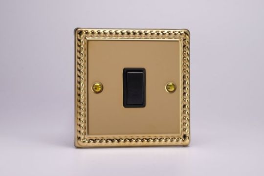 VARILIGHT Lighting - 1 GANG (SINGLE), 1 OR 2 WAY 10 AMP SWITCH GEORGIAN POLISHED BRASS - XG1B