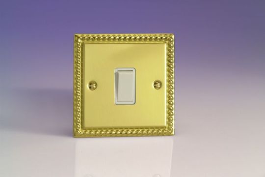 Varilight Georgian Brass 1-Gang 10A Intermediate Rocker Switch