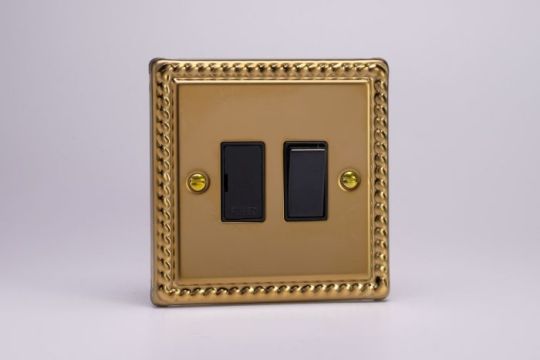 Varilight Georgian Brass 13A Switched Fused Spur 