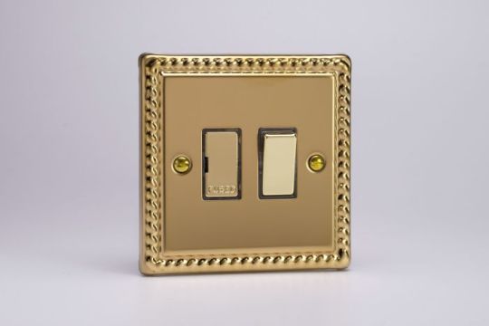Varilight Georgian Brass 13A Switched Fused Spur