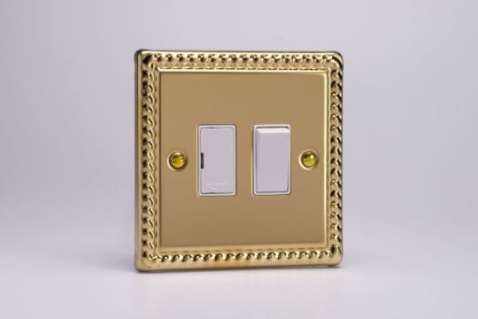 Varilight Georgian Brass 13A Switched Fused Spur 
