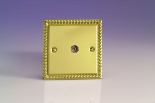 Varilight Georgian Brass 1-Gang TV Socket, Co-Axial