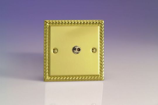 Varilight Georgian Brass 1-Gang TV Socket, F-Type Satellite