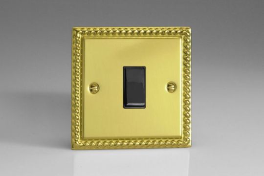 Varilight Georgian Brass 1-Gang 10A Retractive Switch