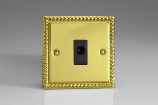 Varilight Georgian Brass 16A Flex Outlet Plate