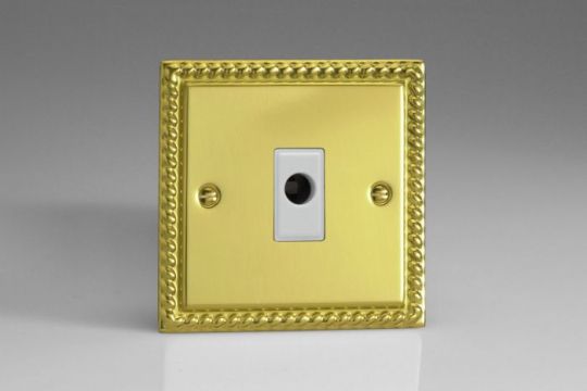 Varilight Georgian Brass 16A Flex Outlet Plate