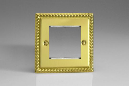 Varilight Georgian Brass DataGrid Plate (2 Grid Spaces)