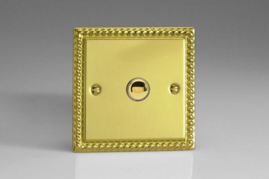 VARILIGHT Lighting - 1 GANG (SINGLE) 1 OR 2 WAY 6 AMP PUSH-ON PUSH-OFF SWITCH (IMPULSE) GEORGIAN POLISHED BRASS - XGP1