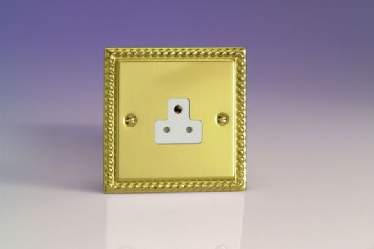 Varilight Georgian Brass 1-Gang 2A Round Pin Socket
