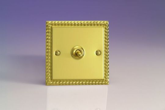 VARILIGHT Lighting - 1 GANG (SINGLE), (3 WAY) INTERMEDIATE CLASSIC TOGGLE SWITCH GEORGIAN POLISHED BRASS - XGT7