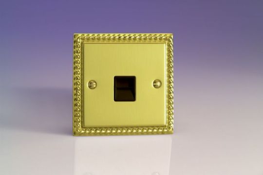 VARILIGHT Lighting - 1 GANG (SINGLE), TELEPHONE SLAVE SOCKET GEORGIAN POLISHED BRASS - XGTSB