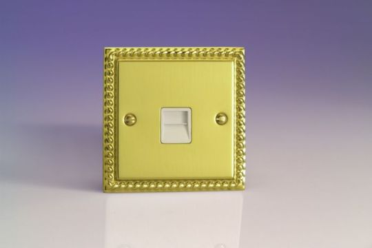 VARILIGHT Lighting - 1 GANG (SINGLE), TELEPHONE MASTER SOCKET GEORGIAN POLISHED BRASS - XGTMW
