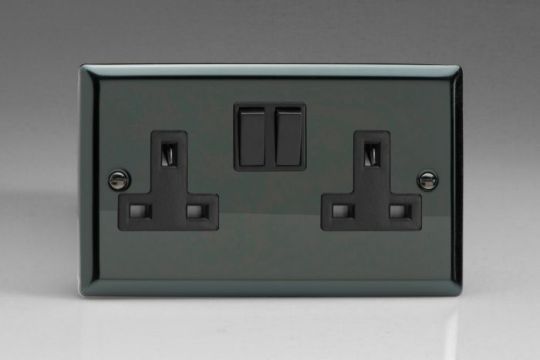 Varilight Iridium 2-Gang 13A Double Pole Switched Socket