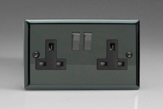 Varilight Iridium 2-Gang 13A Double Pole Switched Socket