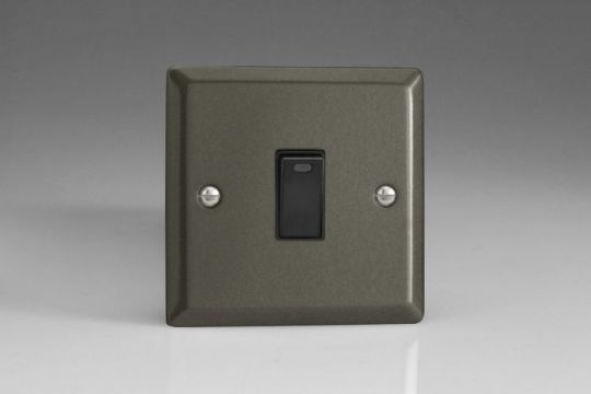 Varilight Graphite 21 1-Gang 20A Double Pole Rocker Switch + Neon Indicator Light