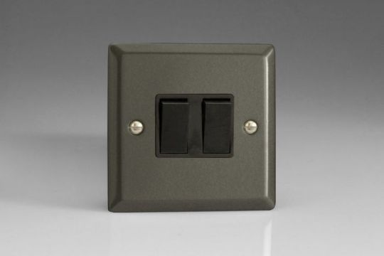 Varilight Graphite 21 2-Gang 10A 1- or 2-Way Rocker Switch