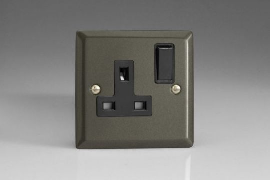 Varilight Graphite 21 1-Gang 13A Double Pole Switched Socket 