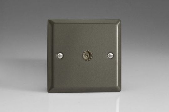 Varilight Graphite 21 1-Gang TV Socket, Co-Axial