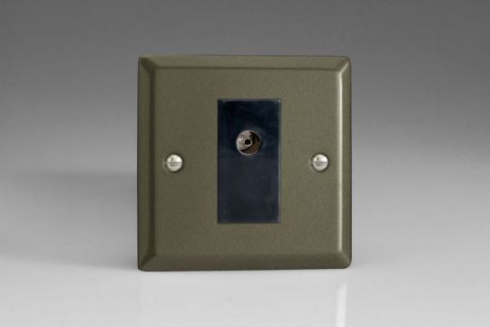 Varilight Graphite 21 1-Gang TV Socket, Isolated Co-axial