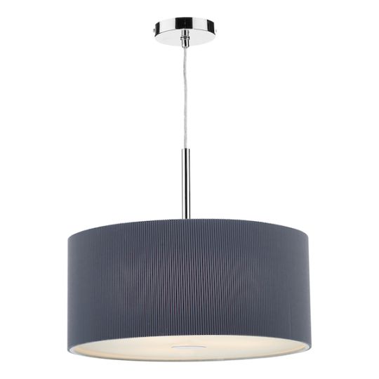 Dar Zaragoza 3 Light Pendant 60CM Grey